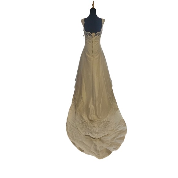 DANTE Wedding Dress Ivory Lace Overlay Tulle Train Bridal Gown Size 10 - Picture 2 of 9